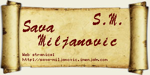 Sava Miljanović vizit kartica